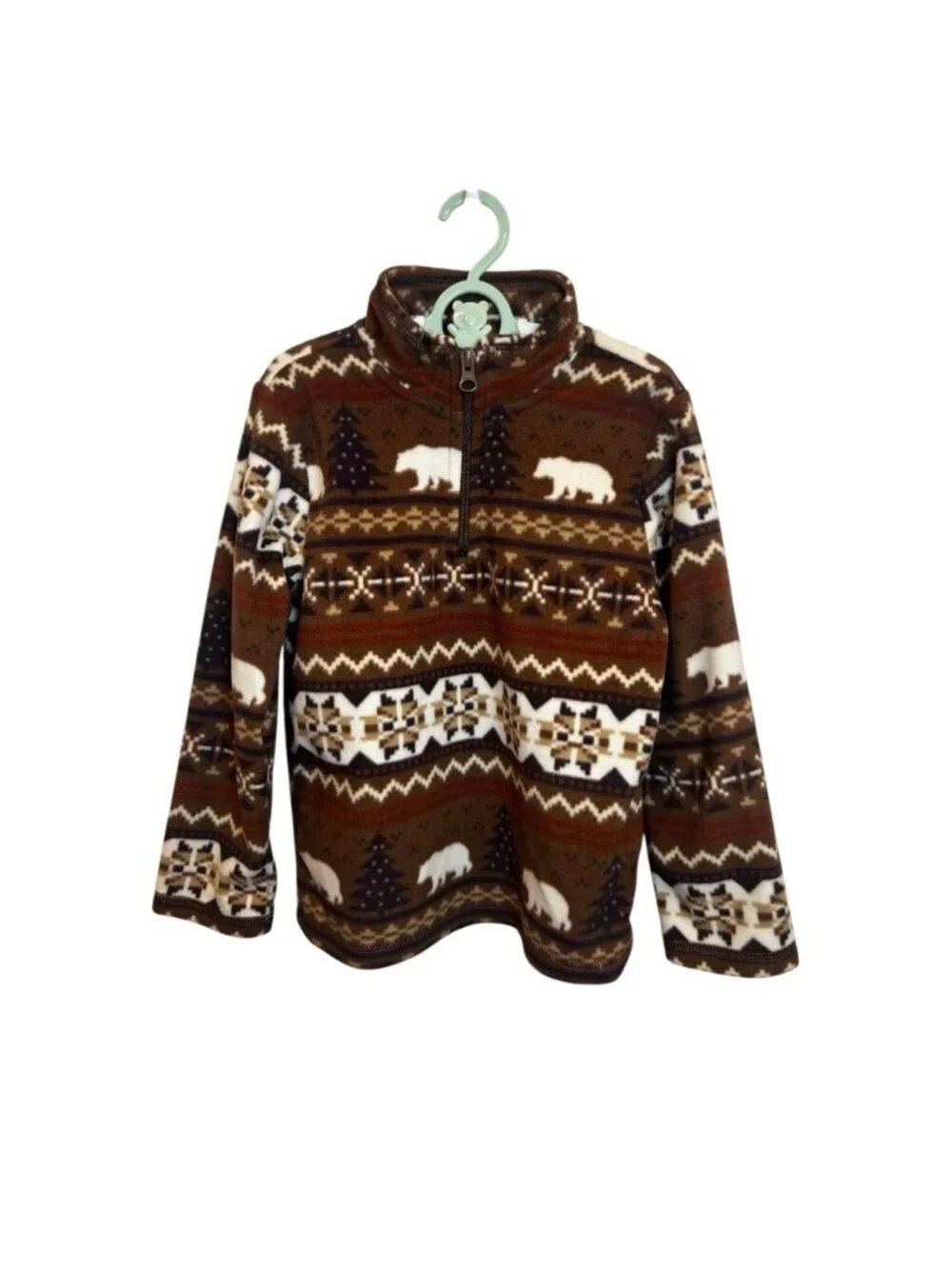 The Children’s Place Toddler Boys Microfleece Size 5T Half Zip Pullover Brown